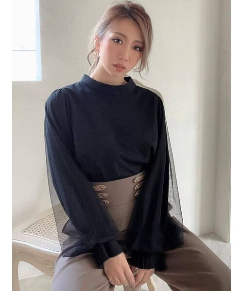 RESEXXY（リゼクシー）の「チュールレイヤードトップス（シャツ/ブラウス・レディース・ブラック/ベージュ/ホワイト・FREE）」の17枚目の写真