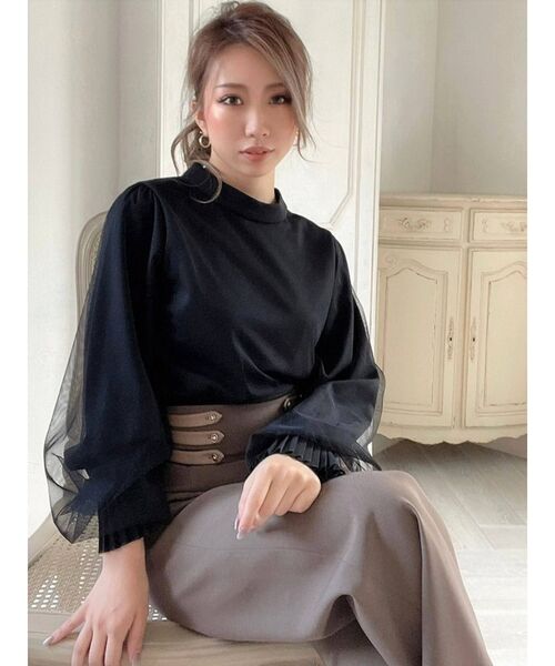 RESEXXY（リゼクシー）の「チュールレイヤードトップス（シャツ/ブラウス・レディース・ブラック/ベージュ/ホワイト・FREE）」の18枚目の写真