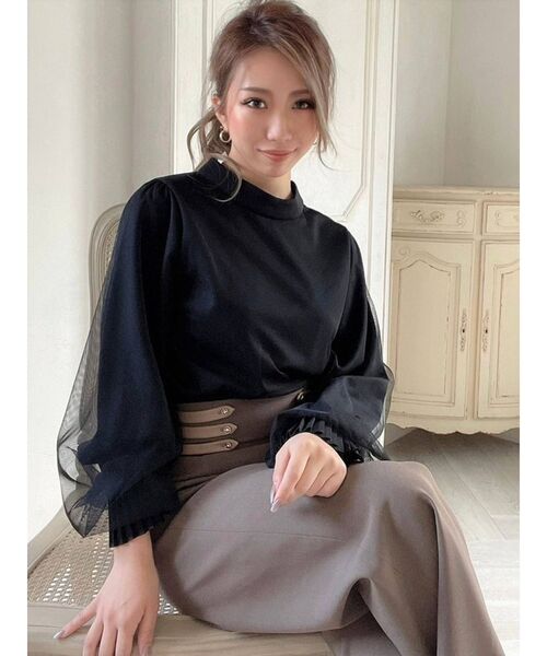 RESEXXY（リゼクシー）の「チュールレイヤードトップス（シャツ/ブラウス・レディース・ブラック/ベージュ/ホワイト・FREE）」の19枚目の写真