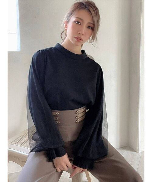 RESEXXY（リゼクシー）の「チュールレイヤードトップス（シャツ/ブラウス・レディース・ブラック/ベージュ/ホワイト・FREE）」の20枚目の写真