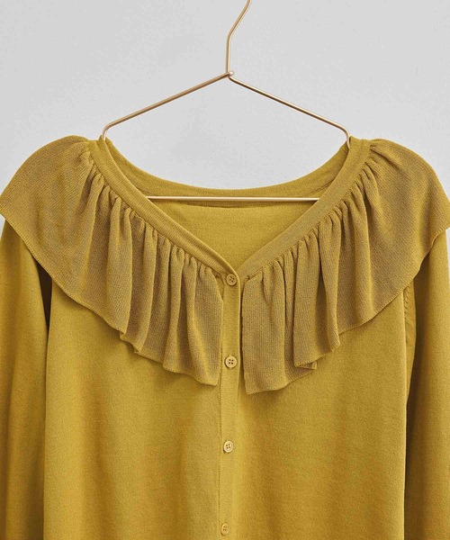 ROPE' PICNIC（ロペピクニック）の「【emur】ラッフルカーディガン（カーディガン/ボレロ・レディース・ブラック/ブルー/イエロー・38）」の4枚目の写真