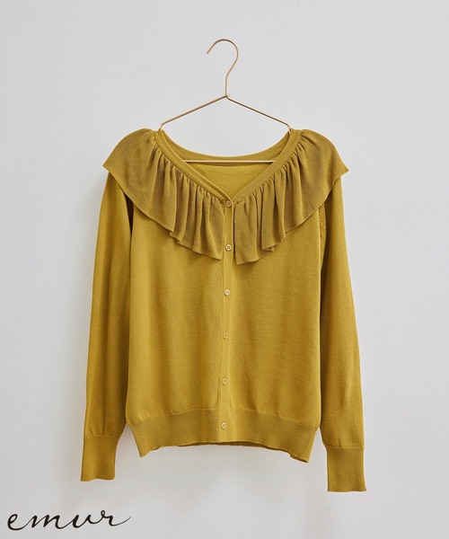 ROPE' PICNIC（ロペピクニック）の「【emur】ラッフルカーディガン（カーディガン/ボレロ・レディース・ブラック/ブルー/イエロー・38）」の15枚目の写真