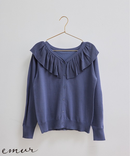 ROPE' PICNIC（ロペピクニック）の「【emur】ラッフルカーディガン（カーディガン/ボレロ・レディース・ブラック/ブルー/イエロー・38）」の17枚目の写真