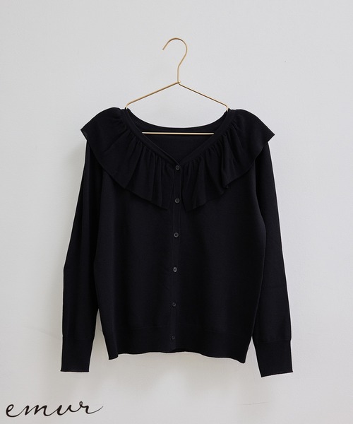 ROPE' PICNIC（ロペピクニック）の「【emur】ラッフルカーディガン（カーディガン/ボレロ・レディース・ブラック/ブルー/イエロー・38）」の16枚目の写真