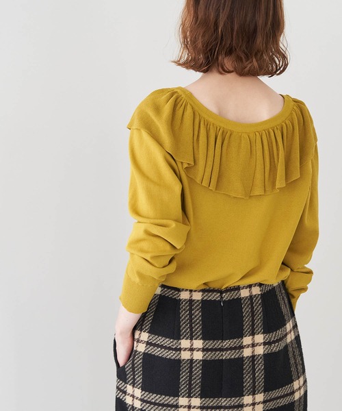 ROPE' PICNIC（ロペピクニック）の「【emur】ラッフルカーディガン（カーディガン/ボレロ・レディース・ブラック/ブルー/イエロー・38）」の20枚目の写真