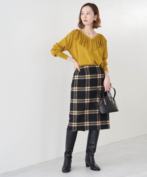 ROPE' PICNIC（ロペピクニック）の「【emur】ラッフルカーディガン（カーディガン/ボレロ・レディース・ブラック/ブルー/イエロー・38）」の21枚目の写真