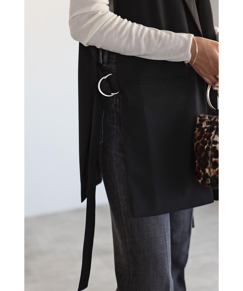 Bonjour Sagan（ボンジュールサガン）の「ブレザーベスト（ベスト・レディース・ブラック/モカ・FREE）」の13枚目の写真