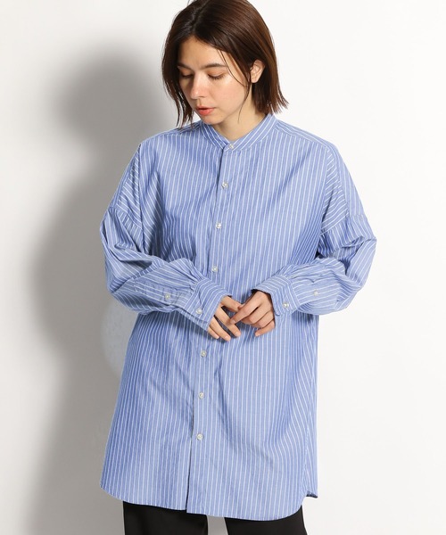 niko and（ニコアンド）の「マーセWashingバンドカラーシャツ