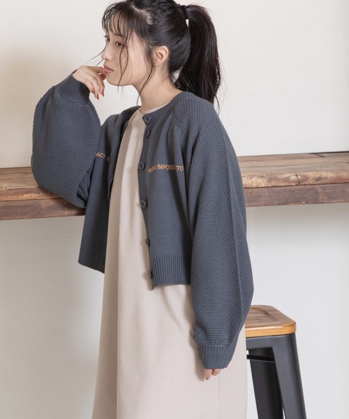 Mysa&Liina（ミーサリーナ）の「ロゴ刺繍入りニットカーディガン（カーディガン/ボレロ・レディース・ブラック/ベージュ/ピンク/ブルー/グリーン・M）」の16枚目の写真