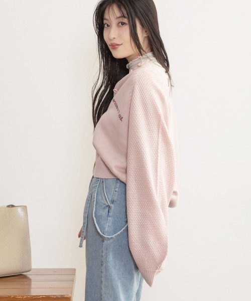 Mysa&Liina（ミーサリーナ）の「ロゴ刺繍入りニットカーディガン（カーディガン/ボレロ・レディース・ブラック/ベージュ/ピンク/ブルー/グリーン・M）」の20枚目の写真