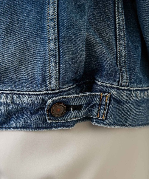 【新品未使用】デニムノーカラージャケット【ウィムガゼット】 Whim Gazette(ウィム ガゼット)の《WEB限定》11ozデニムノーカラーG