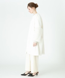 美品 ルルウィルビー 2WAY ファースリーブノーカラーコート ブラック 2 LOULOU WILLOUGHBY（ルルウィルビー）の「【LOULOU WILLOUGHBY】エコ