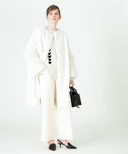 美品 ルルウィルビー 2WAY ファースリーブノーカラーコート ブラック 2 ファッション 通販ファッション - 美品 ルルウィルビー 2WAY ファー