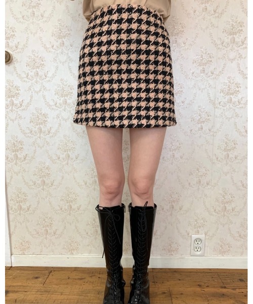epine（エピヌ）の「tweed beige×black check mini skirt（スカート・レディース・ベージュ・S/M）」の7枚目の写真