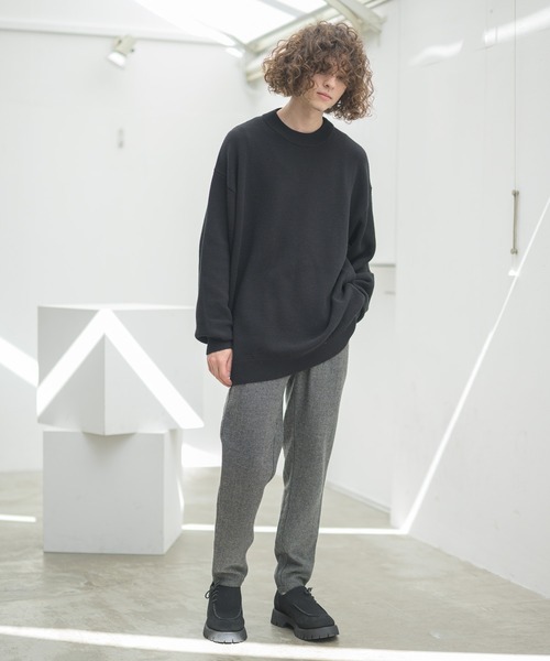 CASPER JOHN（キャスパージョン）の「カノコクルーネックニット（ニット/セーター・メンズ・ブラック/オフホワイト/モカ・マルチサイズ）」の16枚目の写真