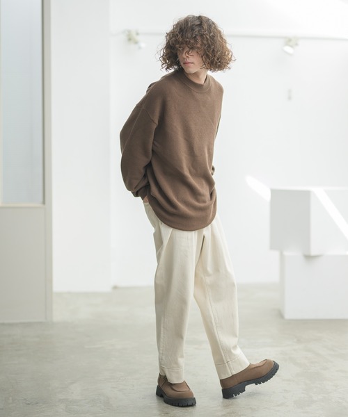 CASPER JOHN（キャスパージョン）の「カノコクルーネックニット（ニット/セーター・メンズ・ブラック/オフホワイト/モカ・マルチサイズ）」の22枚目の写真