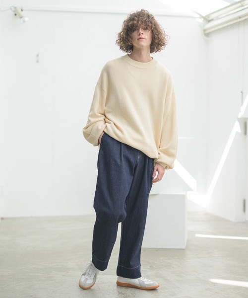 CASPER JOHN（キャスパージョン）の「カノコクルーネックニット（ニット/セーター・メンズ・ブラック/オフホワイト/モカ・マルチサイズ）」の11枚目の写真