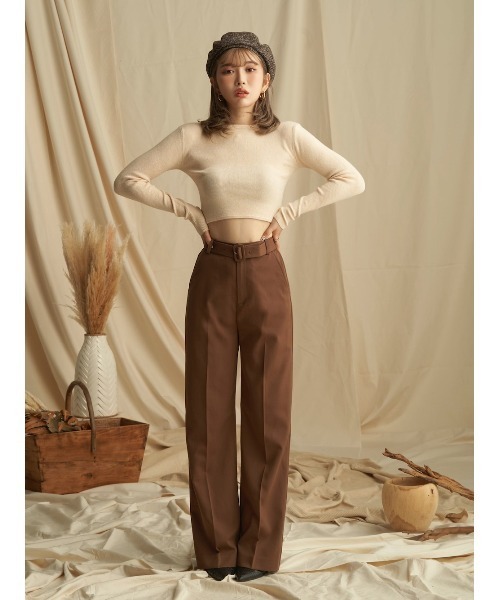 Darich（ダーリッチ）の「ストレートカラーパンツ（その他パンツ・レディース・ベージュ/ブラウン/ピンク/アイボリー/マスタード・FREE）」の12枚目の写真