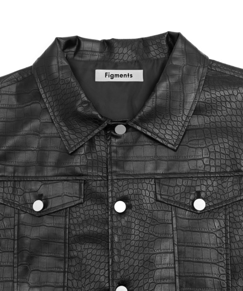 Figments(フィグメンツ)の「クロコフェイクレザーオーバージャケット(その他アウター・レディース・ブルー/オフホワイト/ブラック・MEDIUM/SMALL)」の9枚目の写真