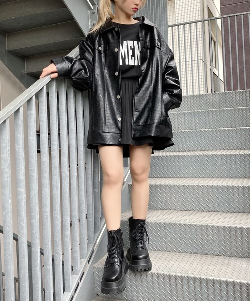 Figments(フィグメンツ)の「クロコフェイクレザーオーバージャケット(その他アウター・レディース・ブルー/オフホワイト/ブラック・MEDIUM/SMALL)」の21枚目の写真