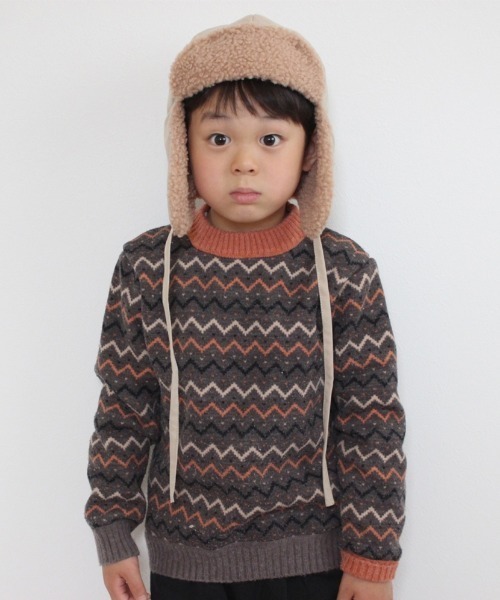 GRIN BUDDY（グリンバディ）の「【GRIN BUDDY/グリンバディ】【キッズ】ワントーンフライトキャップ/Biscuit Flight Cap（キャップ・キッズ・ベージュ/アイボリー/ブラウン・52/54）」の7枚目の写真