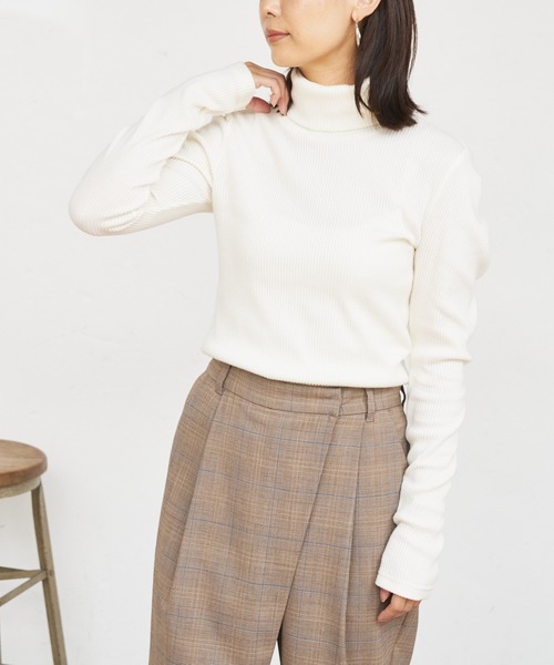 BONbazaar（ボンバザール）の「★OT★Luxury Warmリブハイネック（ニット/セーター・レディース・ベージュ/グレー/オフホワイト/ボルドー・40）」の15枚目の写真