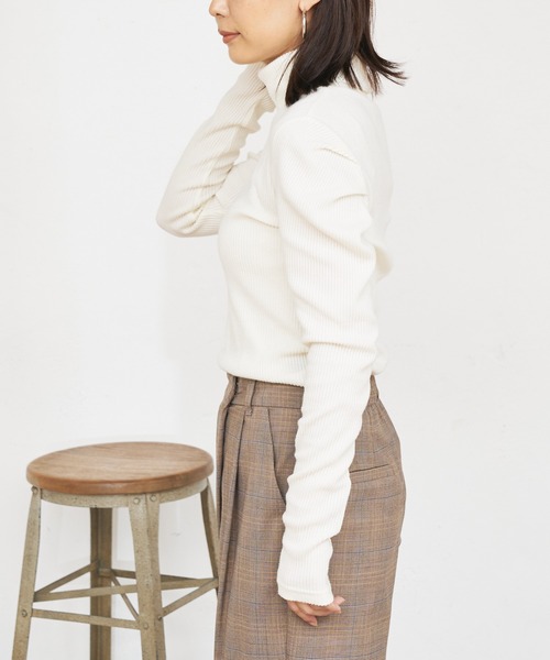BONbazaar（ボンバザール）の「★OT★Luxury Warmリブハイネック（ニット/セーター・レディース・ベージュ/グレー/オフホワイト/ボルドー・40）」の17枚目の写真