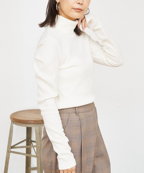 BONbazaar（ボンバザール）の「★OT★Luxury Warmリブハイネック（ニット/セーター・レディース・ベージュ/グレー/オフホワイト/ボルドー・40）」の16枚目の写真