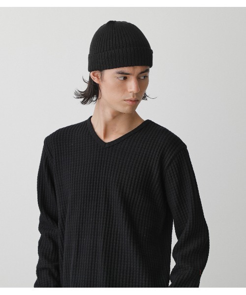 AZUL by moussy(アズールバイマウジー)の「HEAVY WAFFLE V/N LONG TEE/ヘビーワッフルV/NロングT(Tシャツ/カットソー・メンズ・ホワイト/杢グレー/ブラック・MEDIUM/LARGE/SMALL)」の20枚目の写真