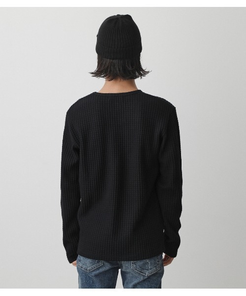 AZUL by moussy(アズールバイマウジー)の「HEAVY WAFFLE V/N LONG TEE/ヘビーワッフルV/NロングT(Tシャツ/カットソー・メンズ・ホワイト/杢グレー/ブラック・MEDIUM/LARGE/SMALL)」の16枚目の写真