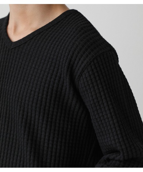 AZUL by moussy(アズールバイマウジー)の「HEAVY WAFFLE V/N LONG TEE/ヘビーワッフルV/NロングT(Tシャツ/カットソー・メンズ・ホワイト/杢グレー/ブラック・MEDIUM/LARGE/SMALL)」の14枚目の写真