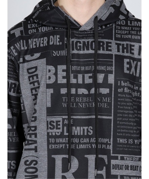 SHELLAC（シェラック）の「シェラック/SHELLAC　ロゴ総柄プルパーカー（パーカー・メンズ・ホワイト×ブラック・LARGE/MEDIUM）」の9枚目の写真