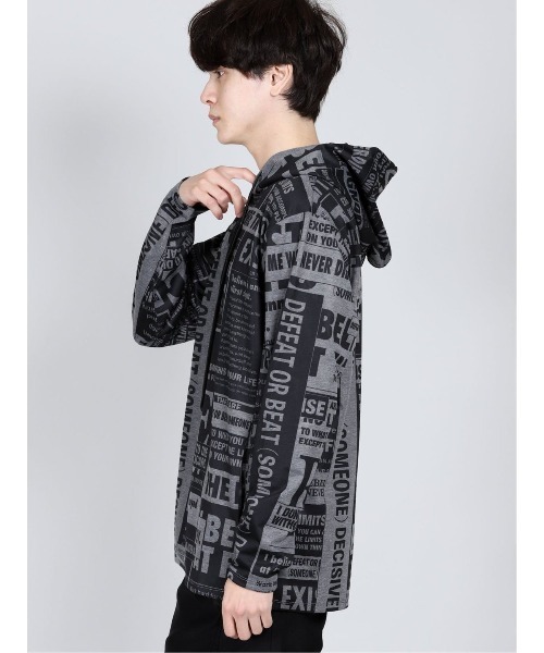 SHELLAC（シェラック）の「シェラック/SHELLAC　ロゴ総柄プルパーカー（パーカー・メンズ・ホワイト×ブラック・LARGE/MEDIUM）」の6枚目の写真