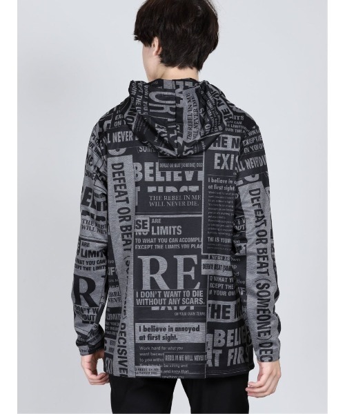 SHELLAC（シェラック）の「シェラック/SHELLAC　ロゴ総柄プルパーカー（パーカー・メンズ・ホワイト×ブラック・LARGE/MEDIUM）」の5枚目の写真