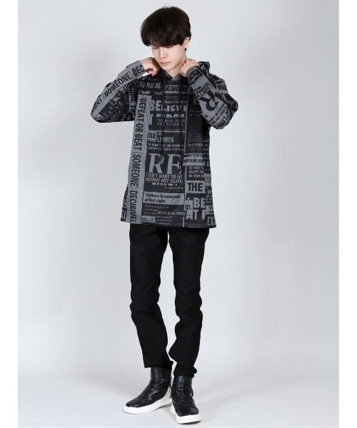 SHELLAC（シェラック）の「シェラック/SHELLAC　ロゴ総柄プルパーカー（パーカー・メンズ・ホワイト×ブラック・LARGE/MEDIUM）」の4枚目の写真