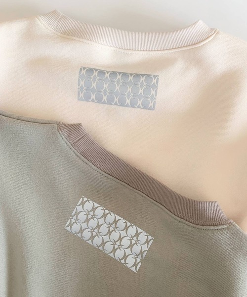 Q（キュー）の「リブ裏毛トレーナー（スウェット・レディース・オリーブ/アイボリー・MEDIUM）」の9枚目の写真
