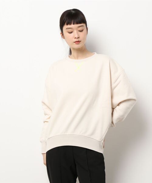 Q（キュー）の「リブ裏毛トレーナー（スウェット・レディース・オリーブ/アイボリー・MEDIUM）」の10枚目の写真