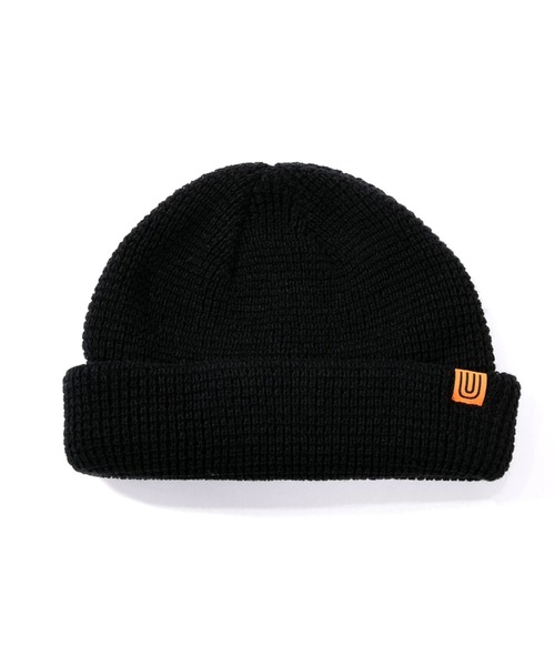 UNIVERSAL OVERALL（ユニバーサルオーバーオール）の「UNIVERSAL OVERALL/ユニバーサルオーバーオール　ワッフルロールニット（ニットキャップ/ビーニー・メンズ・ベージュ/パープル/ブラック・FREE）」の2枚目の写真
