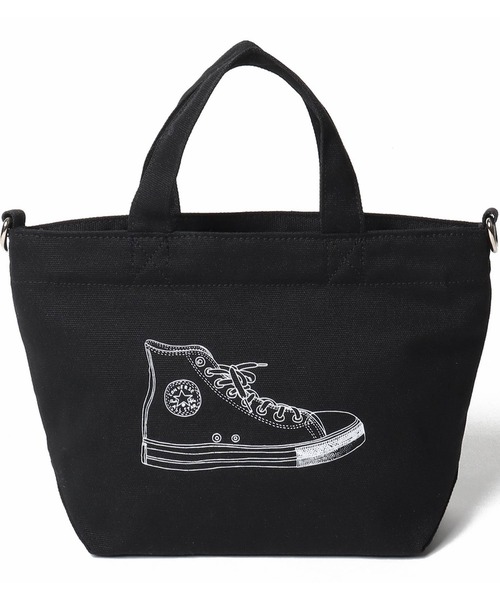 CONVERSE（コンバース）の「CONVERSE　CANVAS SNEAKERS PRINT 2WAY SHOULDER（ショルダーバッグ・レディース・ブラック/オフホワイト/ラベンダー・FREE）」の3枚目の写真