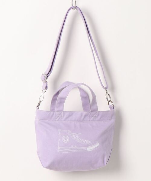 CONVERSE（コンバース）の「CONVERSE　CANVAS SNEAKERS PRINT 2WAY SHOULDER（ショルダーバッグ・レディース・ブラック/オフホワイト/ラベンダー・FREE）」の10枚目の写真