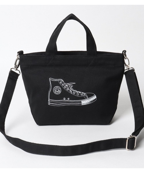CONVERSE（コンバース）の「CONVERSE　CANVAS SNEAKERS PRINT 2WAY SHOULDER（ショルダーバッグ・レディース・ブラック/オフホワイト/ラベンダー・FREE）」の13枚目の写真