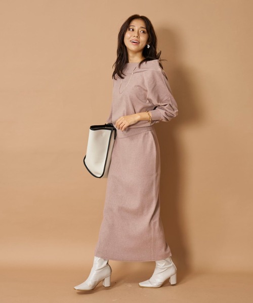 JUSGLITTY（ジャスグリッティー）の「レーススカートレイヤードニット  