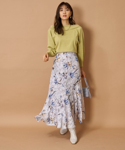 JUSGLITTY（ジャスグリッティー）の「レーススカートレイヤードニット  