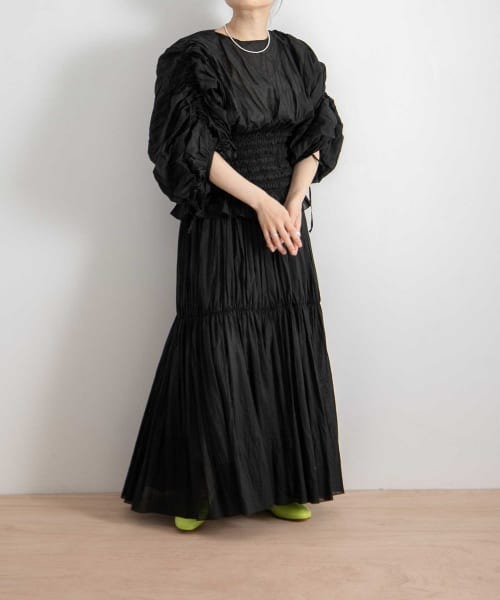 iI（アイ）の「iI　shirring skirt（スカート・レディース・オフホワイト/ダークブラウン/ブラック・ONE）」の19枚目の写真