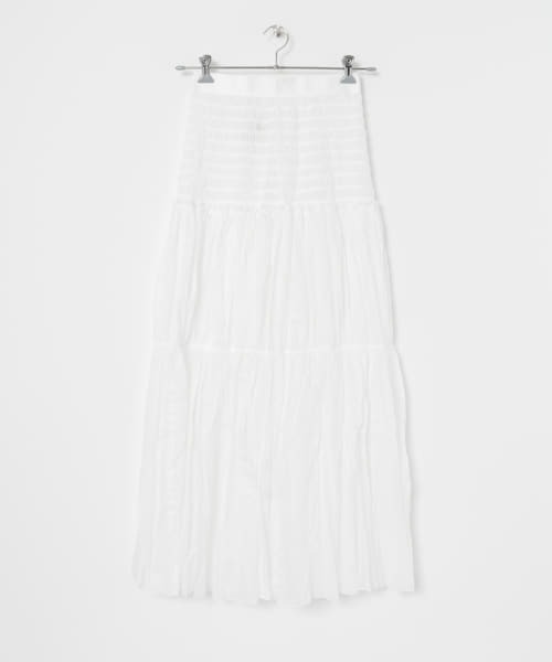 iI（アイ）の「iI　shirring skirt（スカート・レディース・オフホワイト/ダークブラウン/ブラック・ONE）」の13枚目の写真