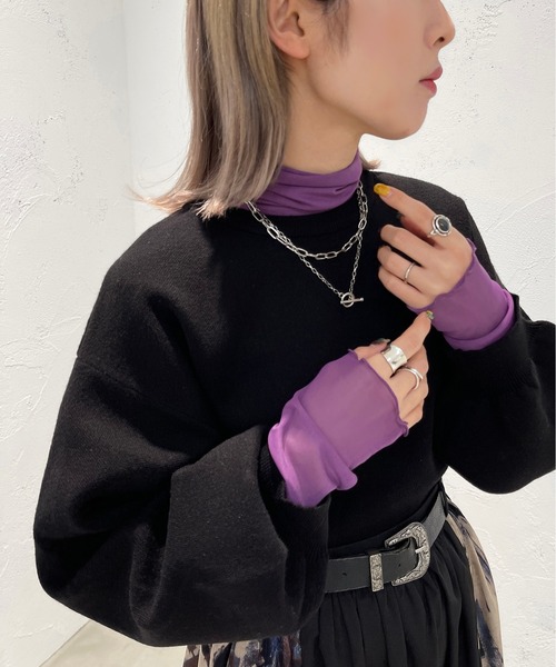 apres jour mignon（アプレジュールミニョン）の「カラーシアーインナー【ZOZOTOWN限定アイテム】（その他トップス・レディース・ライトグレー/ピンク/オレンジ/ブラック/ライトブルー/パープル/グリーン・X-LARGE/フリー）」の5枚目の写真