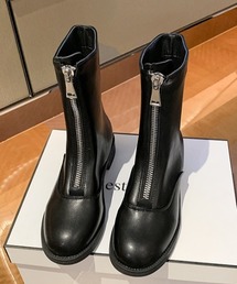 KOR | フロントジップ ショートブーツ(ブーツ)