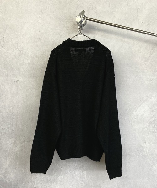Beno(ビーノ)の「ショートシャギーニット ルーズシルエット カーディガン(カーディガン/ボレロ・メンズ・ブラック/グレイッシュベージュ/グリーン/グレイッシュブルー/マスタード・M/L)」の6枚目の写真