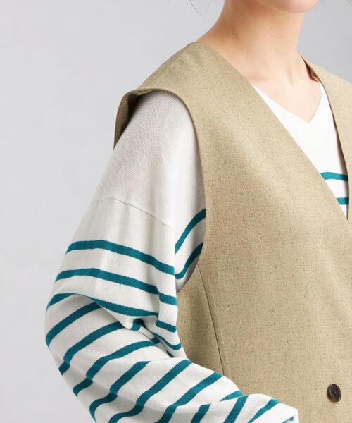 新品⭐︎ green label relaxing リネンライクジレ M ネイビー 3500025Y0002_m1_a006.jpg