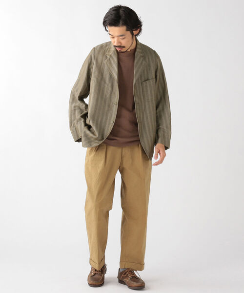 BEAMS PLUS コットンリネン ヘリンボーン 3Bワークジャケット XL BEAMS PLUS（ビームスプラス）の「BEAMS PLUS / コットンリネン